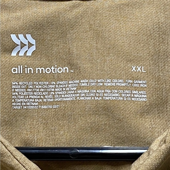 All In Motion Long Sleeve Button Up XXL Brown  Mens Lightweight Quick Dry Shirt - Picture 5 of 13